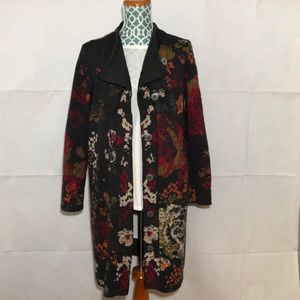 J. Jill Brand Wool Nordic Theme Blend Long Duster Cardigan Coat Sweater Size XS
